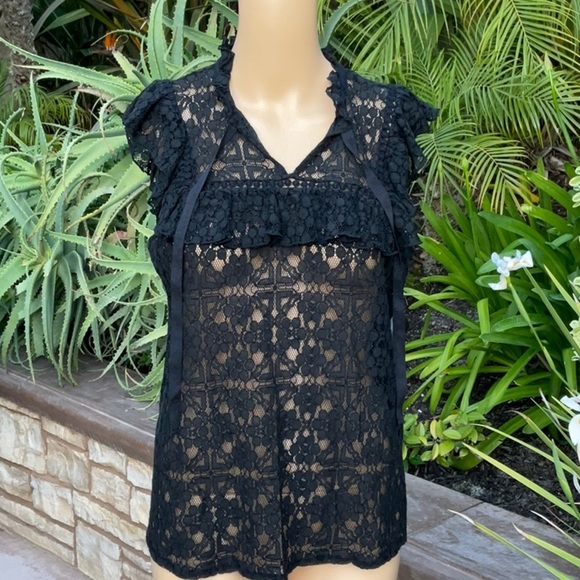 Who What Wear Tops - Who WHAT WEAR  Lace ruffle top